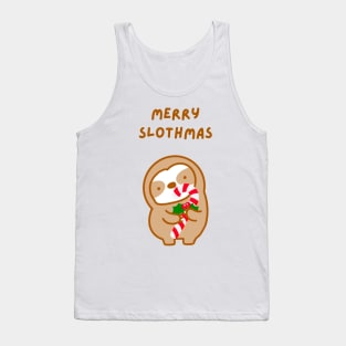 Merry Slothmas Candy Cane Sloth Tank Top